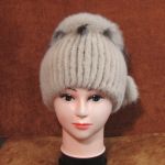 Женская Шапка из Норки НМ-014 Меховая Шапка из Меха Норки на Вязаной Основе