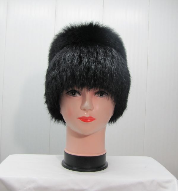 Меховая Женская Шапка из Кролика М-010-К Шапка из Натурального Меха на Вязаной Основе