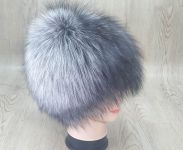Женская Шапка из Чернобурки, АртикулЧМ-005, Зимняя Меховая Шапка, Натуральный Мех Чернобурки, Вязаная Основа.